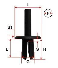 С нажимным штырьком пистоны авто запчасти крепежи